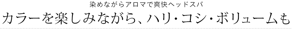 「染めながらアロマで爽快ヘッドスパカラーも楽しみながらハリコシアップ