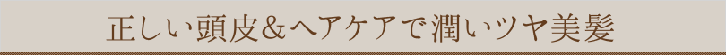 正しい頭皮&ヘアケアで潤いツヤ美髪