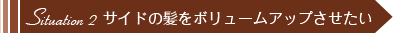 Situation 2 サイドの髪をボリュームアップさせたい