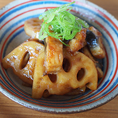 れんこんとうなぎの甘辛煮
