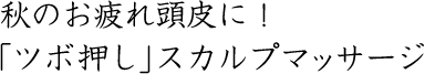 秋のお疲れ頭皮に！「ツボ押し」スカルプマッサージ