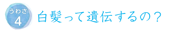 うわさ4白髪って遺伝するの？