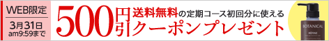 定期コース初回分に使える500円クーポンプレゼント