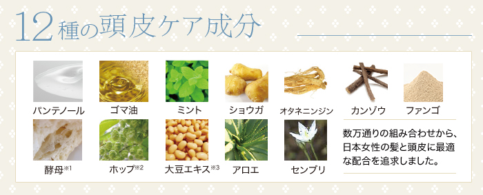 12種の頭皮ケア成分