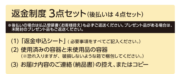返金制度3点セット