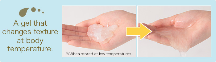 A gel that changes texture at body temperature.”