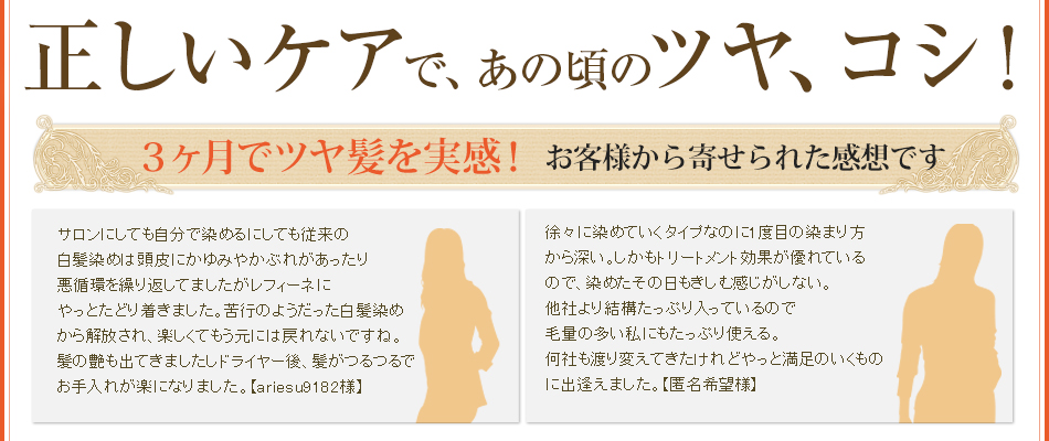 正しいケアであの頃のツヤ、コシ！