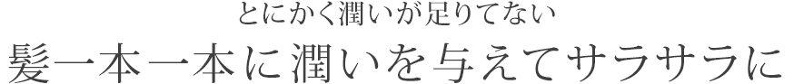 とにかく潤いが足りてない髪一本一本に潤いを与えてサラサラに