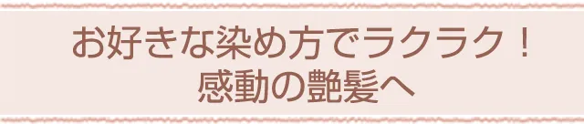 お好きな染め方でラクラク!感動の艶髪へ